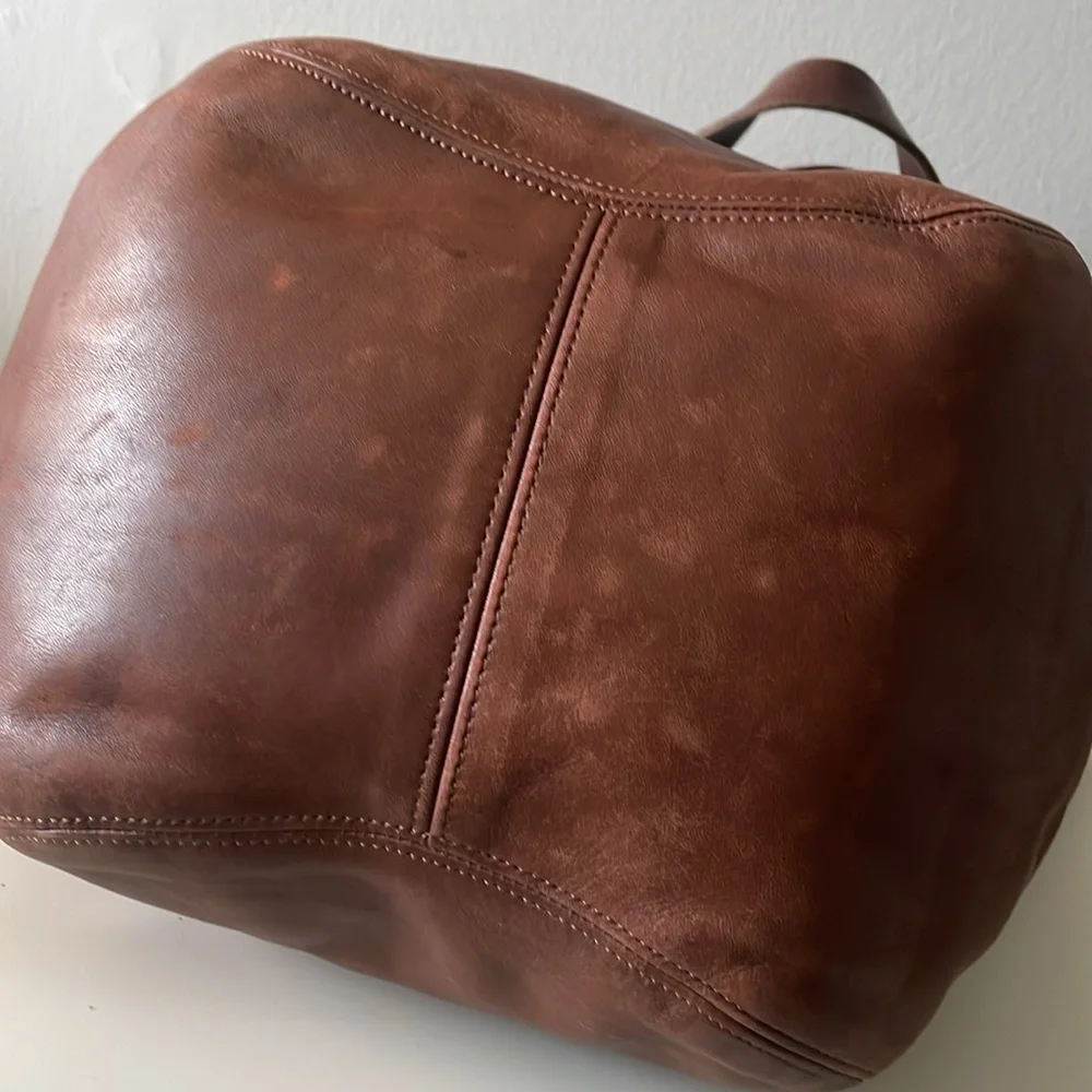 COACH VINTAGE DUFFLE SOHO XL Brown LEATHER BAG Authentication Papers - Picture 5 of 11